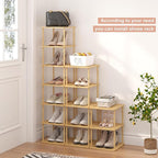MHXW SXPN Bamboo Free Standing Shoe Rack Shelf Multi Tier Tall Wooden Stackable Shoes Rack Organizer for Closet Front Door En