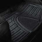 FH Group Automotive Floor Mats - Heavy-Duty Rubber Floor Mats for Cars, Universal Fit Full Set, Climaproof & Trimmable Floor Mats for Most Sedan, SUV, Truck, Black