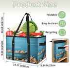 Reusable Grocery Bags Heavy Duty Shopping Bags Foldable Large Tote Bags with Long Handles & Hard Bottom
