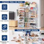 Mavivegue 9 Tiers Shoe Rack Tall Shoe Organizer Shoe Storage 50-55 Pairs Vertical Shoe Shelf Large Shoe Rack Organizer Stacka