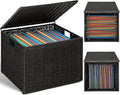 Cinnvoice Extra Large Decorative File Box 18 x 16 x 13 in Wicker Seagrass File Basket Organizer for Letter Legal Size Hand Wo