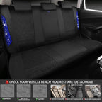 CAR PASS Oxford Bling Diamond Car Seat Covers Full Set Interior Sets, Waterproof Shining Glitter Sparkly Crystal Universal Armrest Fit 95% Automotive Truck SUV Cute Women Girl, Black Blue Rhinestone
