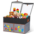 1 Pack Large Toy Storage Box with Clear Lids Collapsible Toy Organizer Chest with Adjustable Dividers Kids Storage Bin Basket