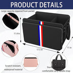 Homeve Trunk Organizer for Car, Waterproof Collapsible 3 Compartments Car Organizer, Foldable Storage for Car Accessories, Too