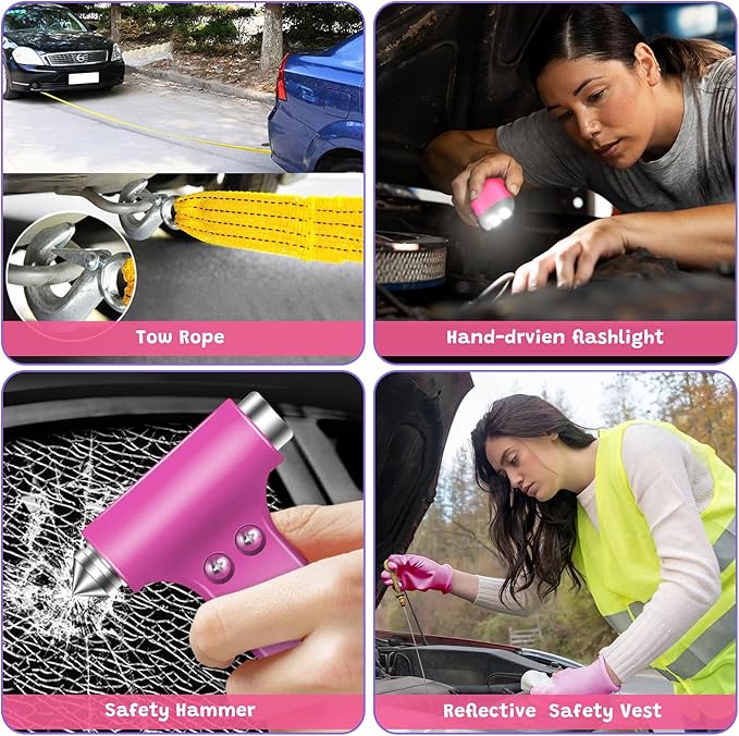 298PCS Roadside Emergency Car Kit- Car Emergency Kit with Jumper Cables, Roadside Emergency Kit for Vehicles, Emergency Car K