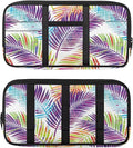 Tactical Sun Visor Organizer,Tropical Leaves Scratch-Resistant Auto Sunshade Organizer Bag with Double Zippers Truck SUV Storage Pouch Holder