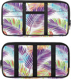 Tactical Sun Visor Organizer,Tropical Leaves Scratch-Resistant Auto Sunshade Organizer Bag with Double Zippers Truck SUV Storage Pouch Holder
