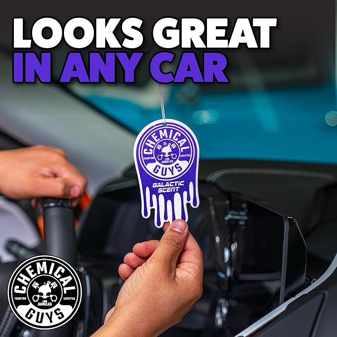 Chemical Guys Hanging Air Freshener, Galactic Scent 12 Pack, Great for Cars, Trucks, SUVs, RVs, Home, Garage, Workspace, Dorm