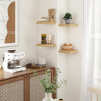 Fun Memories Floating Shelves for Wall - 7.5 Inch Square Shelves with Invisible Brackets, Small Wall Shelf for Living Room, B