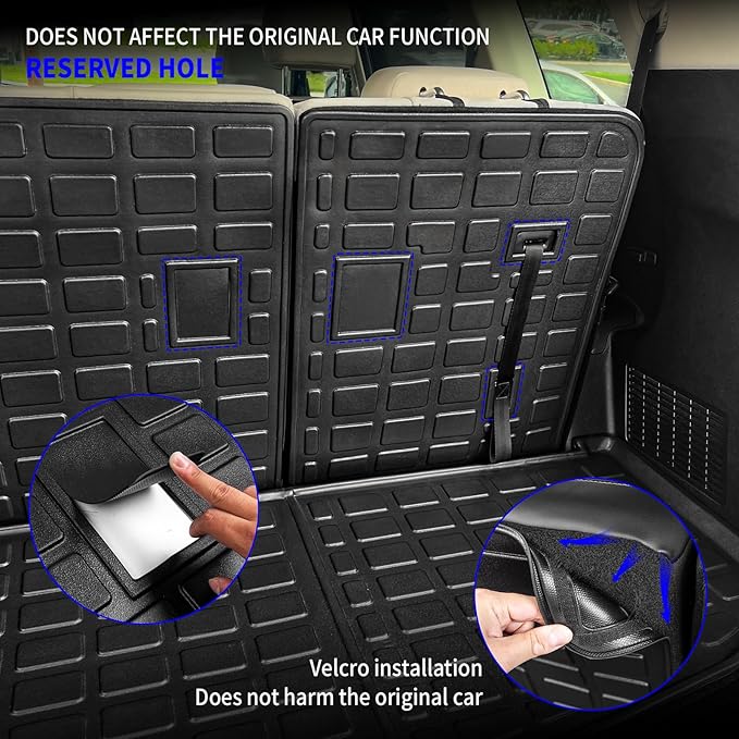 Rongtaod Floor Mats Compatible with 2020-2025 Kia Telluride 7&8 Seats Trunk Mat Cargo Mat Cargo Liner Back Seat Cover Protector 2024 Telluride Accessories (Trunk Mat with Backrest Mat+Floor Mats)
