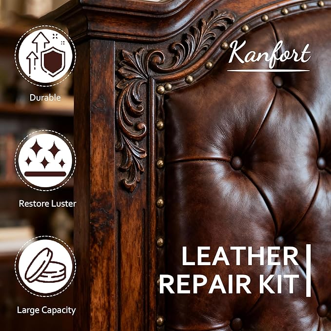 Leather & Furniture Repair Salve, Furniture Salve with Brush for Leather Wood, Leather Conditioner Help Prevent Cracking or F