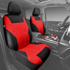 CAR PASS Car Seat Covers Two Front Only for Car, 3D Tyre Print Automotive Interior Covers, Airbag Compatible, Quick Setup Uni