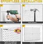 Ultrawall Metal Pegboard Panels, Pegboard Wall Organizer, Peg Boards for Wall, Garage Tool Storage Organization, 12"X16", 4pc
