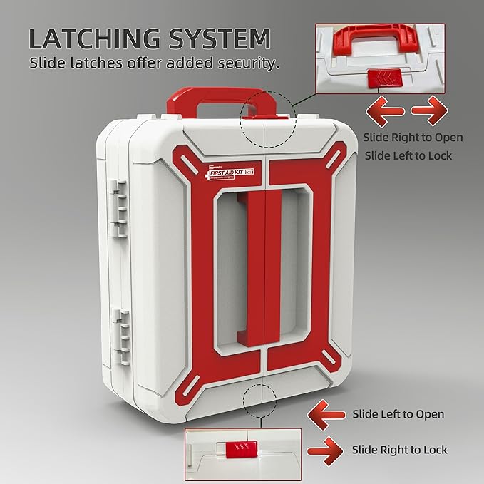 Large First Aid Kit for Business- Plastic Wall Mounted First Aid Box,Hard Case First Aid Kit, Emergency Kit for Car,Home,Offi