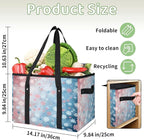 Reusable Grocery Bags Heavy Duty Shopping Bags Foldable Large Tote Bags with Long Handles & Hard Bottom