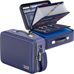 DocSafe Fireproof Document Box with Lock＆Shoulder Strap,Hard Case File Organizer with Accordion File Folder,Multi-Layer Porta