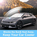 Front Windshield Sun Shade Foldable Car Front Window Sun Shade Windshield Shade Custom Fit for 2022-2026 Kia EV6 Block UV Rays Accessories Heat Keep Cooler