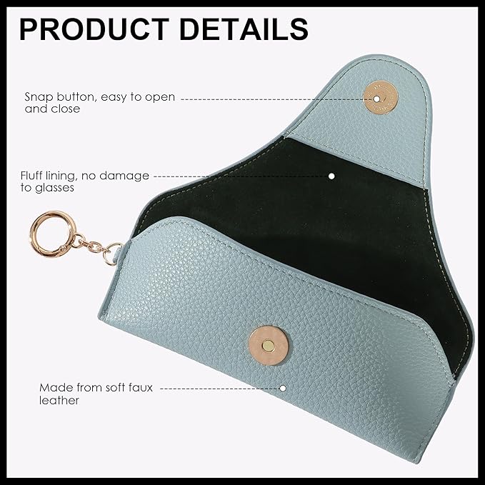 Magnetic Sunglass Holder for Car Visor, Travel Sunglasses Case with Clip for Purse, Eyeglasses Case