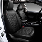CAROMOP Faux Leather Car Seat Covers Full Set,Luxury and Comfortable Covers for Cars,Split Bench Compatible Car Interior Cove