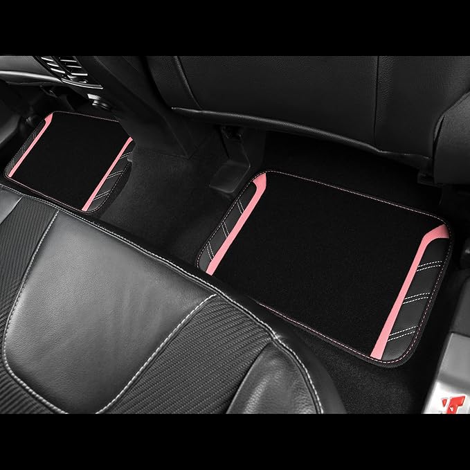 CAR PASS Microfiber Steering Wheel Cover and Waterproof Car Floor Mats,Leather Universal Car Combo Fit for 95% Truck,SUV,Cars