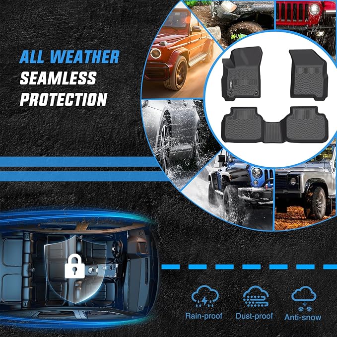 Nilight TPE Floor Mats for Dodge Journey 2011 2012 2013 2014 2015 2016 2017 2018 2019 2020,All Weather Custom Fit Heavy Duty Floor Liners