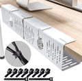 NODOCA No Drill Under Desk Cable Management Tray, 14'' Wire Management, Punch-Free Clamp on, Metal Cable Tray, Wire Organizer
