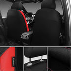 CAR PASS Universal Leather car seat Covers Sport fits Most Cars, SUVs, Trucks, and Vans (Full Set, Black Red)