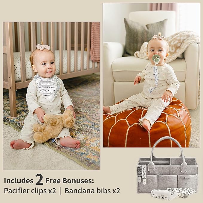 PUTSKA Baby Diaper Caddy Organizer Nursery Basket Set Baby Basket Gift Registry Baby Shower List Baby Must Haves Essentials N