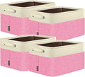 BALEINE 4 Pack Fabric Closet Storage Bins for Shelves, Linen Closet Organizers and Storage, Decorative Baskets for Organizing