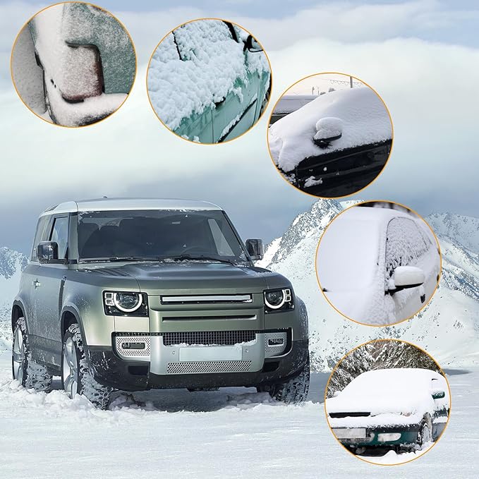 2 PCS 25.5" Car Snow Brush and Detachable Ice Scraper, Snow Shovel for Car Window, with Foam Grip and 45° angle Brush Head, Snow Shovel for Car Window, Winter Accessories for Cars, Trucks, SUVs
