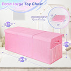 Mabahoo Extra Large Toy Box, Toybox for Kids Boys Girls, Collapsible Sturdy Toy Storage Organizer with Mesh Pockets, 40"x14"x