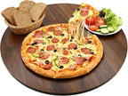 24" Wood Lazy Susan, Large Solid Turntable Serving Tray for Tabletop, Smooth Rotating Round Tray for Kitchen Counter, Dining 