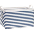 Sea Team Collapsible Canvas Fabric Storage Basket with Handles, Rectangle Waterproof Storage Bin, Box, Cube, Foldable Shelf B