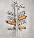 iDesign Verona Metal Hanging Bathroom Caddy for Handheld Shower Hose, Extra Space for Shampoo, Conditioner, Soap, Razors, Loo