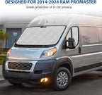 Windshield Sun Shade 3 Set for 2014-2024 Ram ProMaster, Insulated Front Seat Side Sunshade for All Seasons, Blockout UV Reflector Privacy Protection