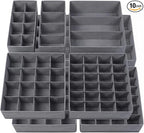 Lourome Underwear Organizer, 10 Set Foldable Fabric Underwear Drawer Organizer and Sock Organizer, Drawer Organizers for Clot