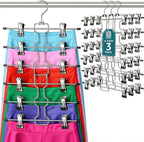 ZOBER 3-Pack 6-Tier Skirt Hangers with Clips - Pants Hangers with Clips Space Saving, Closet Organization, Swivel Hooks, Coll