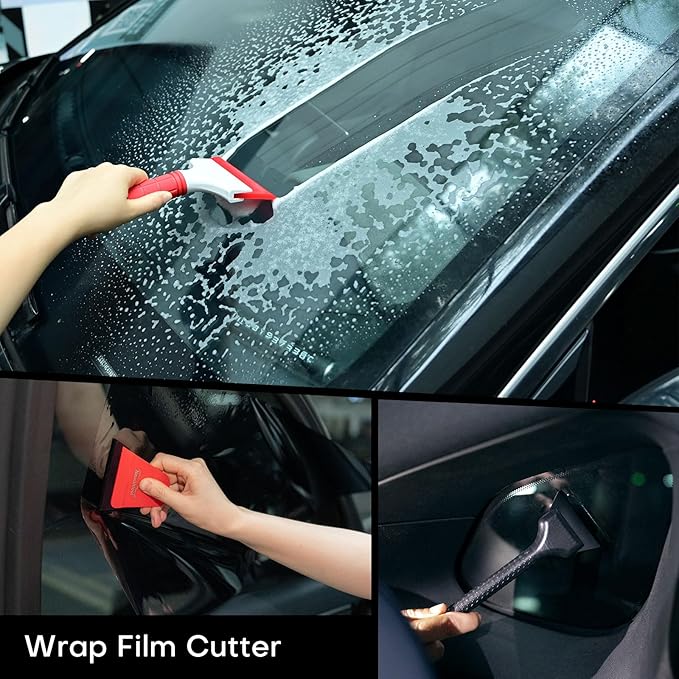 NEWISHTOOL Profi Window Tint Kit Vinyl Wrap Tool, Car Window Tint Tools Felt Squeegee for Vinyl, Sprayer Bottle, Micro Tucking Squeegee, Rubber PPF Tools Razor Scraper and Safety Cutter Knife Tint Kit