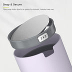 EKO Fandy 0.58 Gal/2.2L Mini Trash Can with Lid, Swing-Top Desktop Trash Can for Bathroom, Countertop, Vanity, Desk or Office, Small Garbage Bin (Lavender)