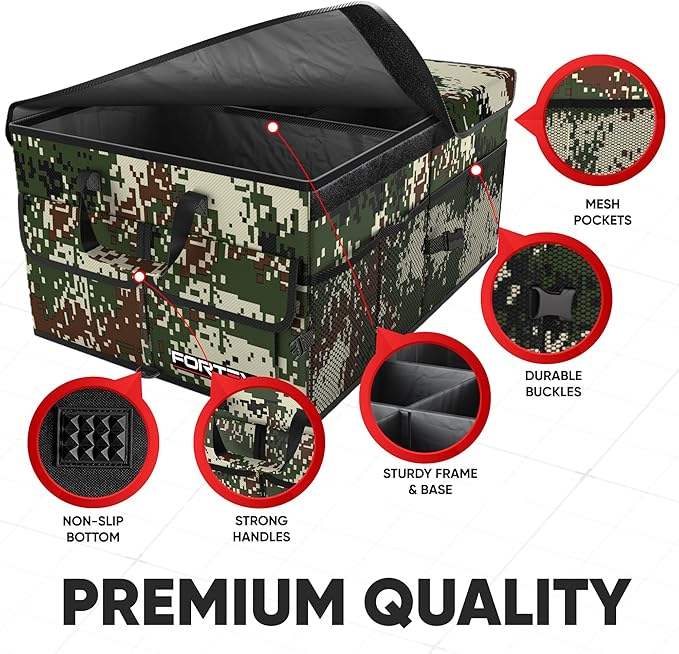 FORTEM Trunk Organizer For SUV Car Trunk Organizer, Foldable Storage, Car Accessories for Women Men, Collapsible Bag, Perfect C