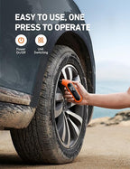 AstroAI Digital Tire Pressure Gauge 3-300PSI Calibrated to ANSI B40.7 Grade 2A (0.5%), Backlight and Flashlight, Presta Valve Adaptor Included, 4 Units, AAA Batteries, Orange, 2Pack