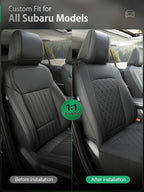 GIANT PANDA 2PCS Front Car Seat Cover for Subaru Outback Forester Crosstrek Legacy Impreza, Faux Leather Bucket Seat Covers (