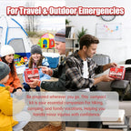 Mini First Aid Kit - 135 Piece HardCase First Aid Box for Home, Car, Travel, Camping, Hiking, Truck, Sports, Office, Vehicle 