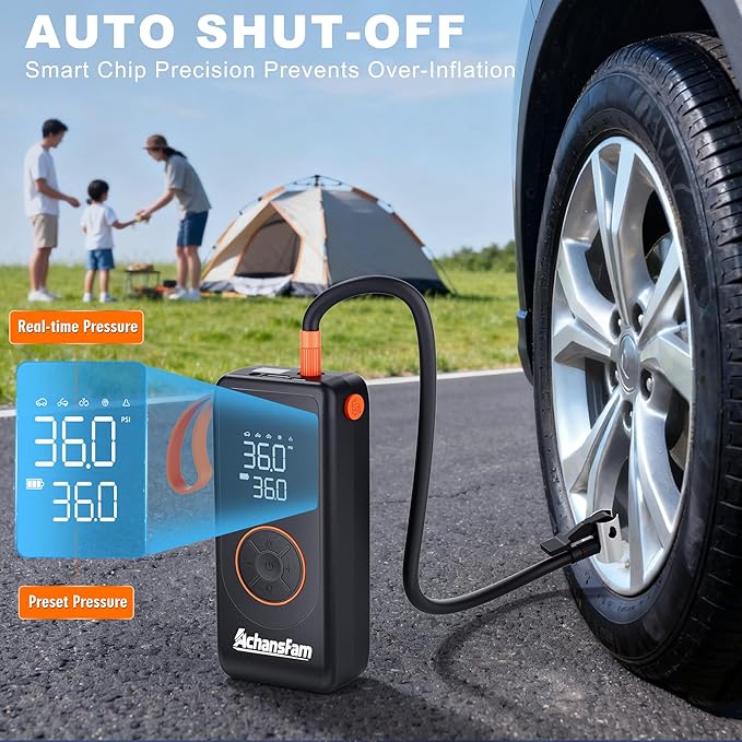 P9 Pro Cordless Portable Air Compressor, 48s Fast Inflation, Dual Power Supply, 150 PSI Digital Tire Pump with Inflator Deflator Function, Includes Storage Case for Car Truck Bike Ball