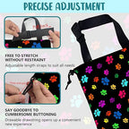 Car Garbage Bag Colorful Paw Prints Hanging Canvas Car Trash Bag Waterproof Drawstring Car Back Seat Organizer for Car Back Front Seat Console with Adjustable Buckle