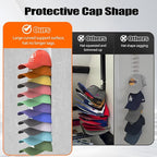 Hat Organizer for Baseball Caps Hold Up to 40 Hats, 2 Pack Hat Rack for Wall, Strong Adhesive Hat Storage Display Holder(Whit