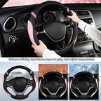 Cxtiy Pickup Truck Steering Wheel Cover – Sproty Fahsion Premium Leather Universal Non-Slip Steering Wheel Grip Set for Women