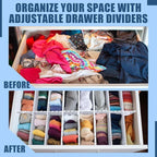 Blosssound 15 Pcs 5.12 Tall Drawer Divider Adjustable Drawer Organizer DIY Ultra Deep Storage Organizer Separator with Fixed 