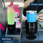 Quick-Install Car Cup Holder Expander, Space-Saving Cup Holder for Car with Offset Design, Non-Slip Large Water Bottle Holder