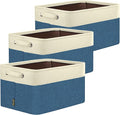 BALEINE 3 Pack Fabric Closet Storage Bins for Shelves, Linen Closet Organizers and Storage, Decorative Baskets for Organizing